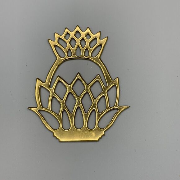 Vintage Newport Pineapple Virginia Metalcrafters Brass Ornament 1989 Retired VMC - Picture 1 of 6